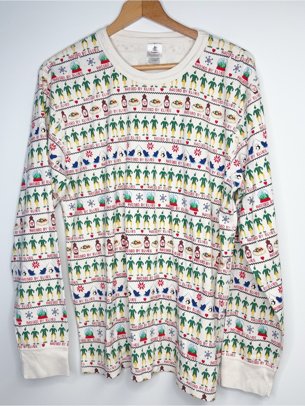 Hanna Andersson ELF FAIR ISLE HOLIDAY 100% Organic Cotton Pajama Shirt UNISEX XL